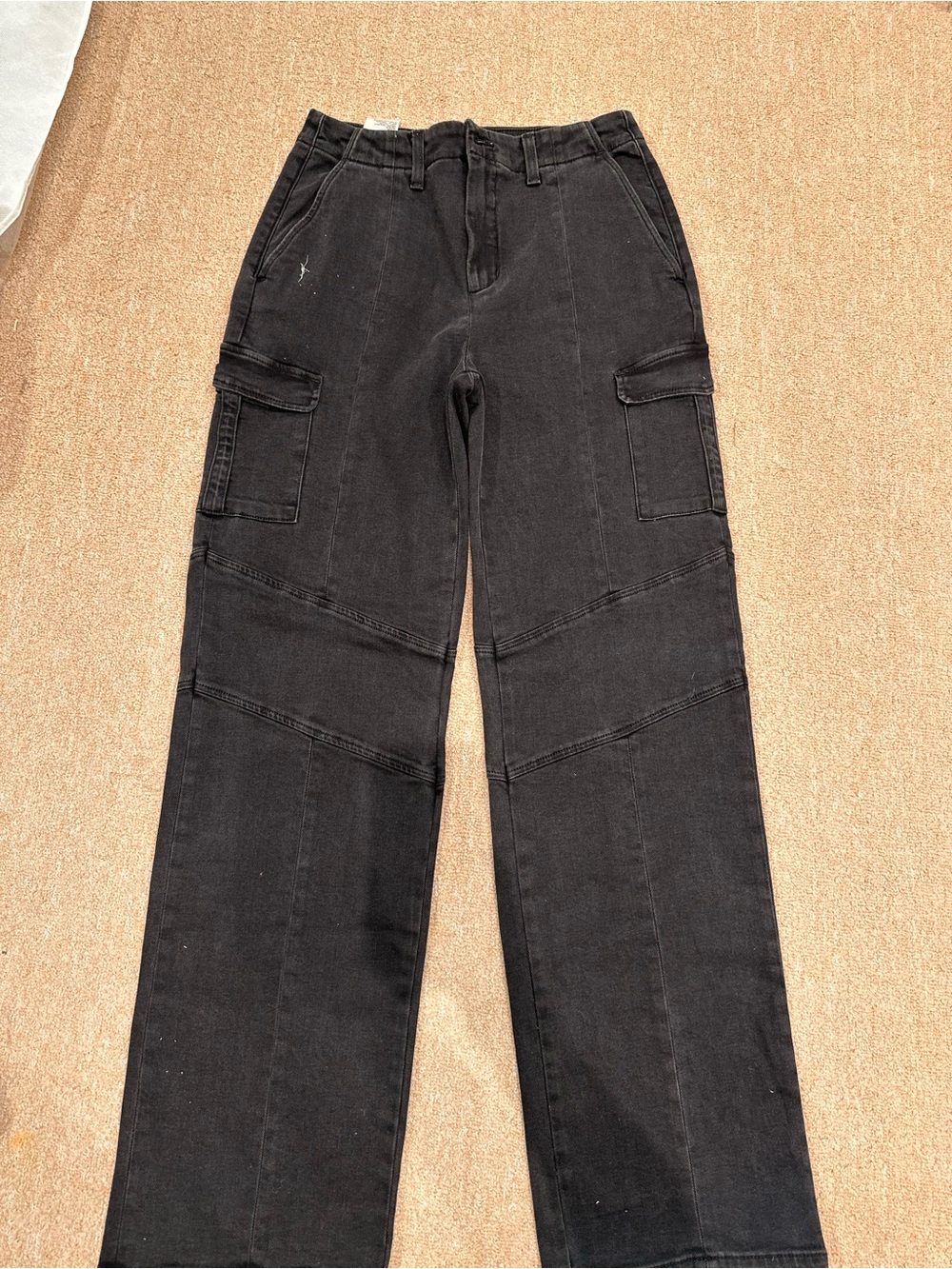 L'AGENCE Black Wide-Leg Cargo Jeans for Women